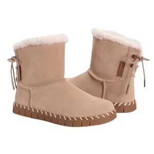 Muk Luks Women’s Flexi Albany Suede Sand Boots Size 8 New In Box